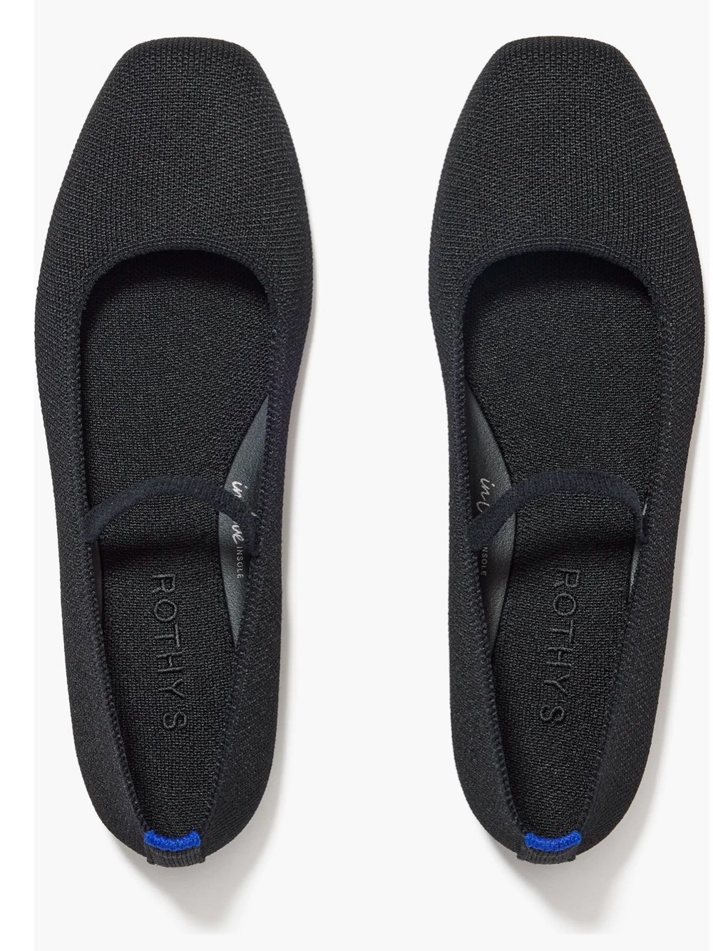 Rothy’s The Max Square Mary Jane Flats Black 8.5 Square Toe Ballet Minimalist